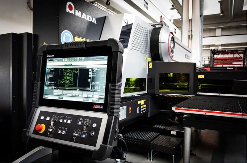 CNC machine control panel used for precision sheet metal fabrication